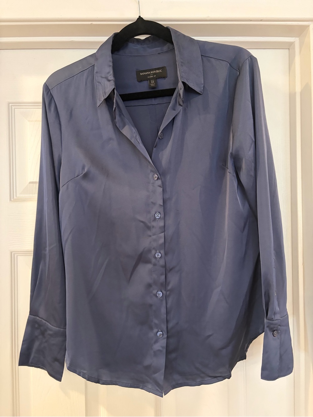 Banana Republic Women's Slate Blue Button-Down Shirt